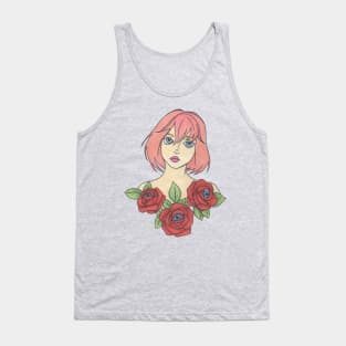 Pastel Rose Girl Tank Top